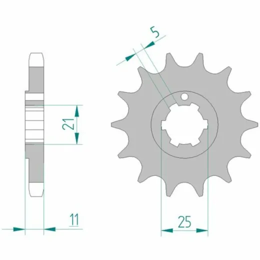AFAM Standard Stahlritzel vorne 24400 - 530 für Kawasaki H2750, KH400