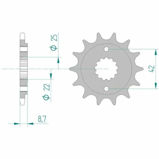 AFAM Standard Stahlritzel vorne 24501 - 520 für Kawasaki ESTRELLA250, GPZ400, GPZ500