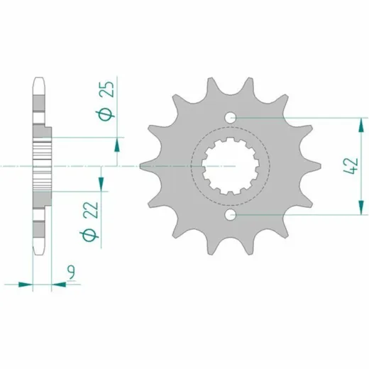 AFAM Standard Stahlritzel vorne 24502 - 520 für Kawasaki ELIMINATOR250, GPX250, KL650TENGAI 24502-15