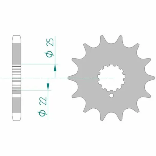 AFAM Standard Stahlritzel vorne 24504 - 530 für Kawasaki Z650, Z750 24504-16