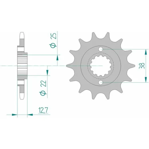 AFAM Standard Stahlritzel vorne 24505 - 520 für Kawasaki KL650TENGAI, KLR650, KLX650 24505-14