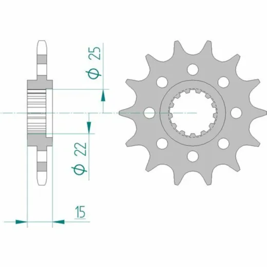 AFAM Standard Stahlritzel vorne 24507 - 520 für Kawasaki NINJAZX-6R 24507-14