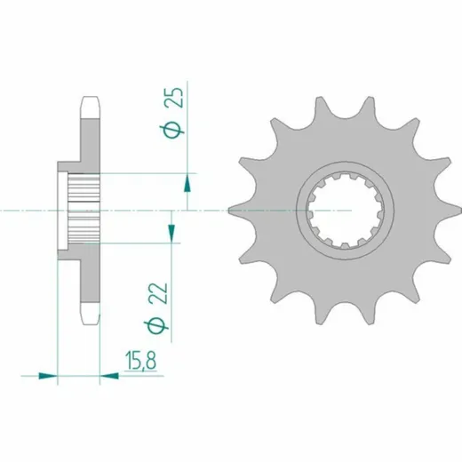 AFAM Standard Stahlritzel vorne 24508 - 525 für Kawasaki NINJAZX-6R