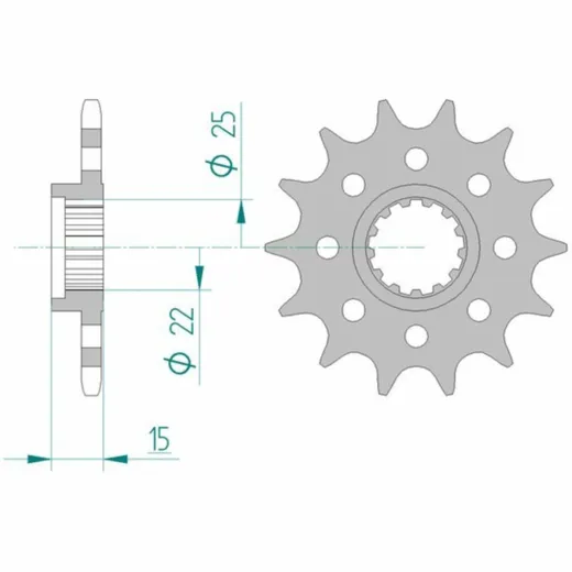 AFAM Standard Stahlritzel vorne 24509 - 520 für Kawasaki NINJAZX-6R 24509-15