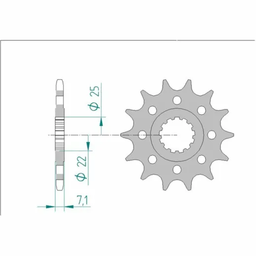 AFAM Standard Stahlritzel vorne 24511 - 520 für Kawasaki NINJAZX-6R, NINJAZX-6RABS