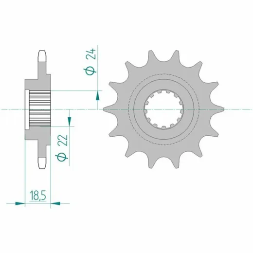 AFAM Standard Stahlritzel vorne 24603 - 520 für Kawasaki Z750, Z800 24603-15