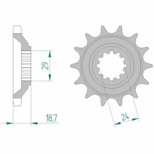 AFAM Standard Stahlritzel vorne 24805 - 530 für Kawasaki NINJAZX-10TOMCAT