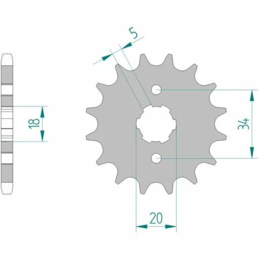 AFAM Standard Stahlritzel vorne 26200 - 428 für Honda C90CUB, CLR125CITYFLY, XLR125R Kymco QUANNON125, ZING125 26200-17
