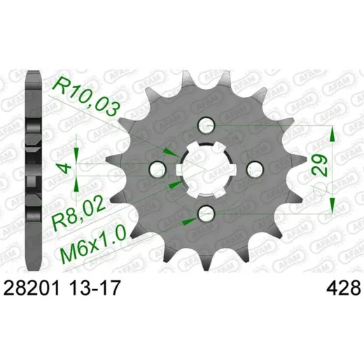 AFAM Standard Stahlritzel vorne 28201 - 428 für Suzuki GP125, GSX-R125, GSX-S125 28201-15