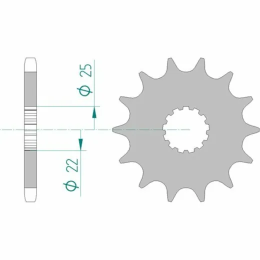 AFAM Standard Stahlritzel vorne 28401 - 525 für Suzuki, Kawasaki, Triumph 28401-16