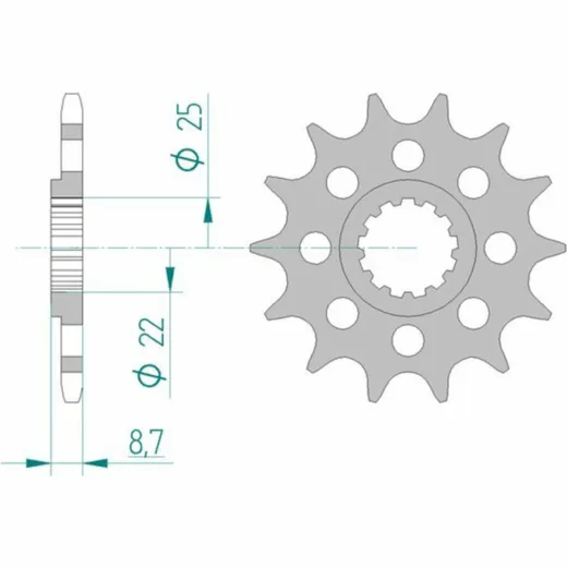 AFAM Standard Stahlritzel vorne 28402 - 520 für Kawasaki, Suzuki, Yamaha 28402-14