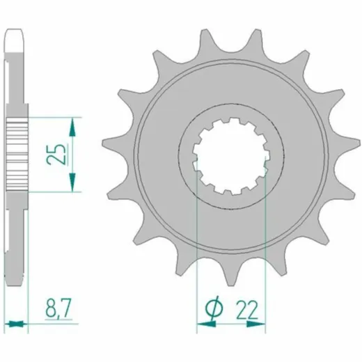 AFAM Standard Stahlritzel vorne 28405 - 525 für Kawasaki NINJAZX-9R, VERSYS1000, Z1000