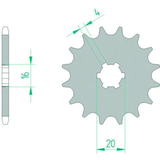 AFAM Standard Stahlritzel vorne 30100 - 420 für Yamaha, Kawasaki, Suzuki 30100-14