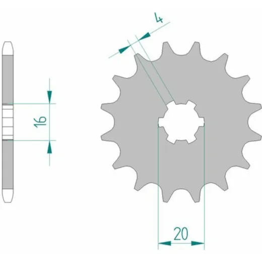 AFAM Standard Stahlritzel vorne 30100 - 420 für Yamaha, Kawasaki, Suzuki 30100-16