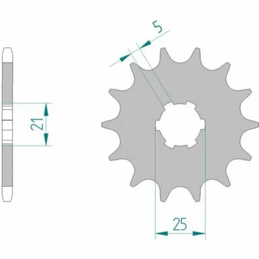 AFAM Standard Stahlritzel vorne 30300 - 520 für Yamaha DT400, IT250, RD350 Kawasaki KDX200, KDX220, KDX250