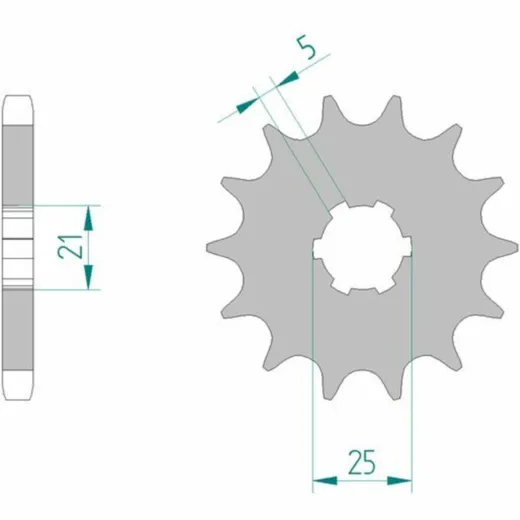 AFAM Standard Stahlritzel vorne 30301 - 530 für Yamaha RD250, RD350, RD400