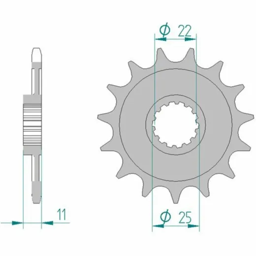 AFAM Standard Stahlritzel vorne 37400 - 520 für Aprilia MXV450, RXV450, RXV550