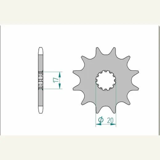 AFAM Standard Stahlritzel vorne 40300 - 520 für Beta EVO1252T, EVO2002T, EVO2502T 40300-10