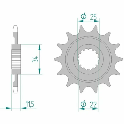 AFAM Standard Stahlritzel vorne 43400 - 520 für Sherco SE4.5I, SE5.1I 43400-14