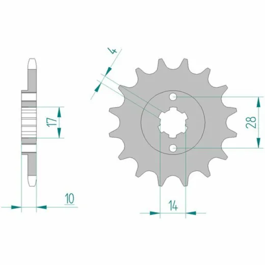 AFAM Standard Stahlritzel vorne 49100 - 420 für Derbi FENIXEX50, GPR50, SENDA50 Cagiva MITO50
