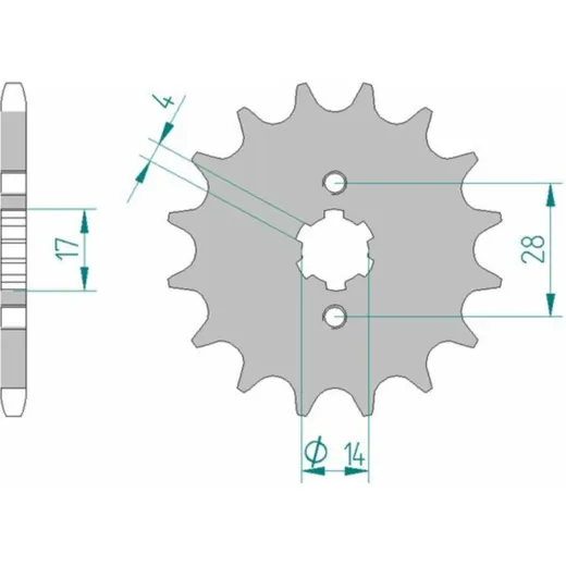 AFAM Standard Stahlritzel vorne 49200 - 428 für Derbi GP1125, GPR125, MULHACEN125 Aprilia 125SXE4