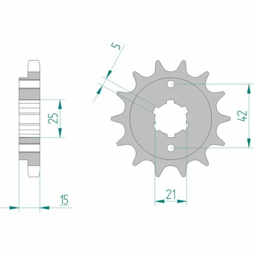 AFAM Standard Stahlritzel vorne 52500 - 530 für Ducati PANTAH500, PANTAH600