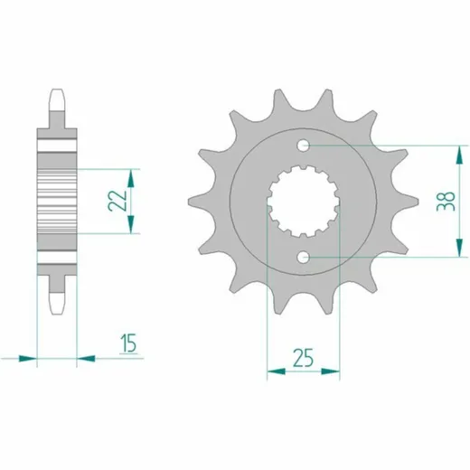 AFAM Standard Stahlritzel vorne 52607 - 520 für Ducati 800SSSUPERSPORT, 907IE
