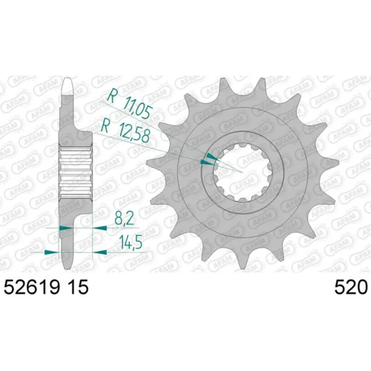 AFAM Standard Stahlritzel vorne 52619 - 520 für Ducati 821MONSTER, 950HYPERMOTARD, MONSTER