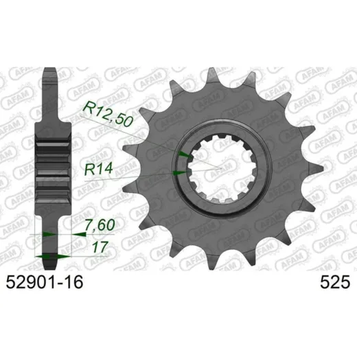 AFAM Standard Stahlritzel vorne 52901 - 525 für Ducati MONSTER, PANIGALE1199, PANIGALE1299 52901-16