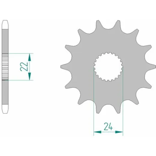 AFAM Standard Stahlritzel vorne 61201 - 520 für Aprilia 125SX, AF1125, CLASSIC125 MZ 125SX 61201-13