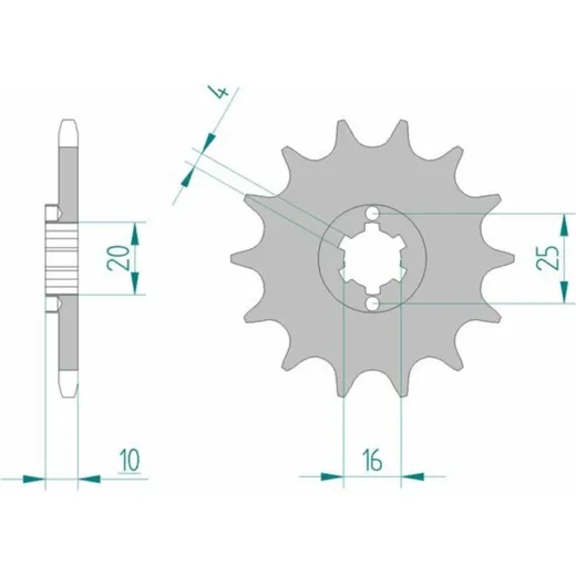AFAM Standard Stahlritzel vorne 64200 - 520 für Husqvarna CR125, SMS125, WR125 64200-14
