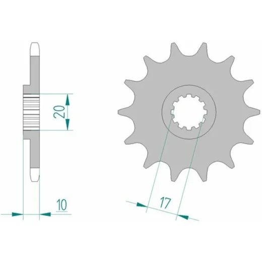 AFAM Standard Stahlritzel vorne 64201 - 520 für Husqvarna CR125, WR125 64201-13