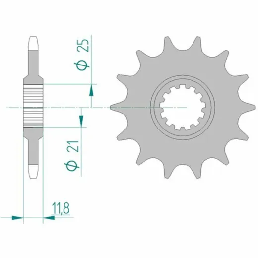 AFAM Standard Stahlritzel vorne 64302 - 520 für Husaberg FC450, FC501, FC550 Husqvarna CR125, CR240, CR500 64302-13