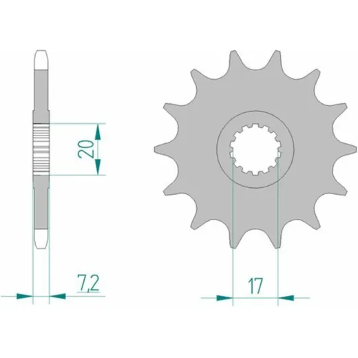 AFAM Standard Stahlritzel vorne 73202 - 520 für KTM 125LC2, 125STING