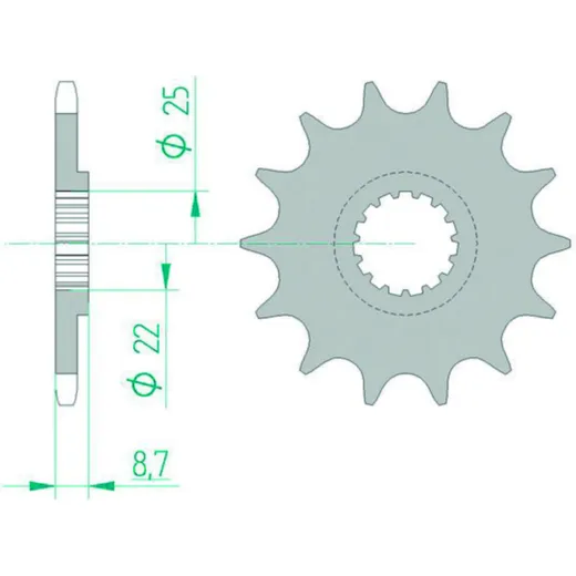 AFAM Selbstreinigendes Stahlritzel vorne 73301 - 520 für KTM, Beta, Husqvarna 73301+13