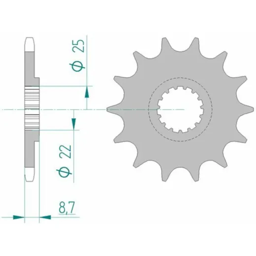 AFAM Standard Stahlritzel vorne 73301 - 520 für KTM, Beta, Husqvarna 73301-14