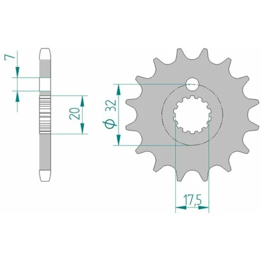 AFAM Standard Stahlritzel vorne 85200 - 428 für MZ 125RT, 125SM, 125SX