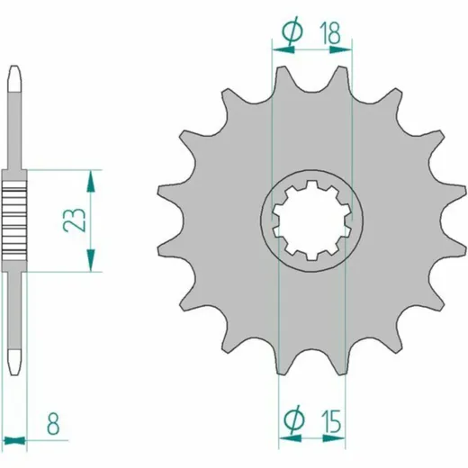 AFAM Standard Stahlritzel vorne 94108 - 415 für Aprilia CLASSIC50, PEGASO50, RS50 Rieju DRAC50