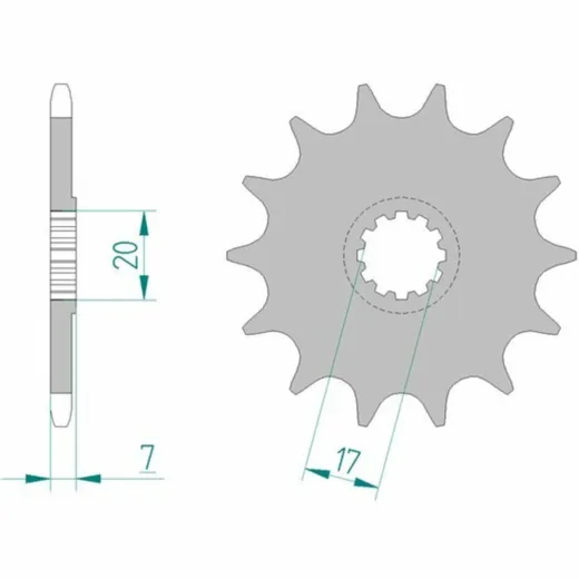 AFAM Standard Stahlritzel vorne 94109 - 420 für Rieju, Peugeot, Yamaha 94109-13