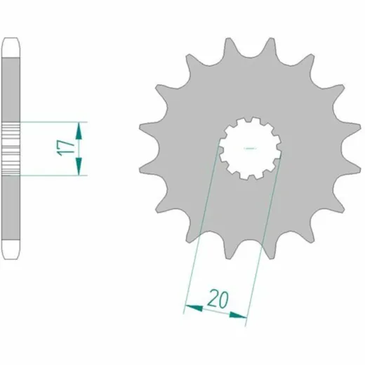 AFAM Standard Stahlritzel vorne 94118 - 428 für Beta, HM, HRD 94118-14