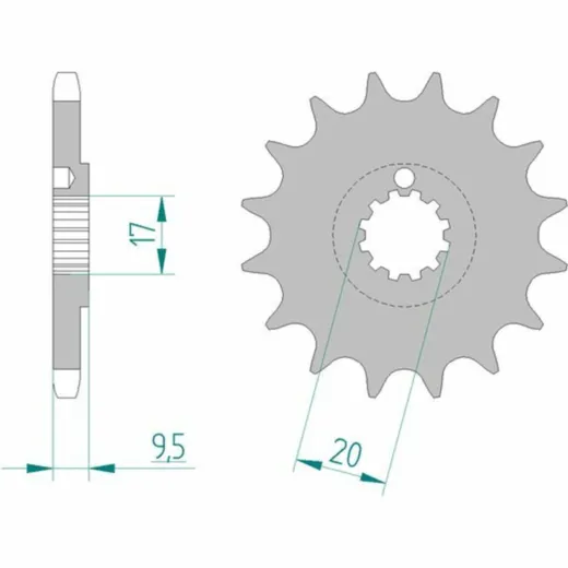 AFAM Standard Stahlritzel vorne 94202 - 428 für Beta, KTM, Husqvarna 94202-12