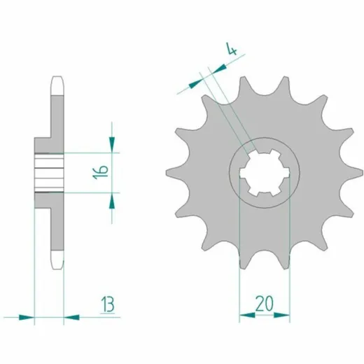 AFAM Standard Stahlritzel vorne 94214 - 520 für TM Racing MX85