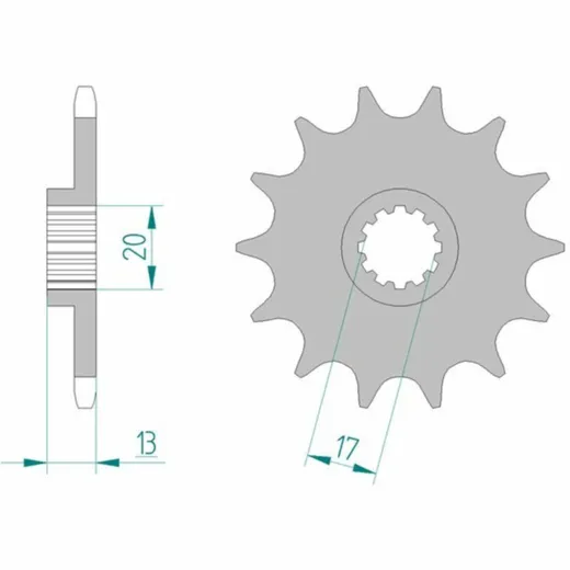 AFAM Standard Stahlritzel vorne 94215 - 520 für TM Racing EN125, EN144, MX125