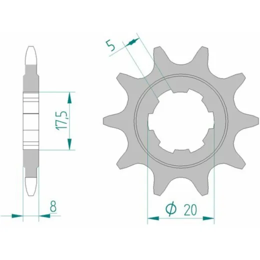 AFAM Standard Stahlritzel vorne 94306 - 520 für Sherco ST0.8, ST1.25, ST2.0 Scorpa 300TWENTY 94306-10