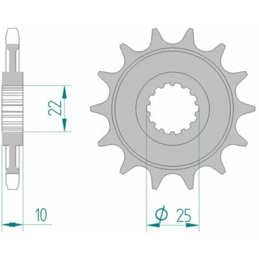 AFAM Standard Stahlritzel vorne 94312 - 520 für TM Racing EN250, EN2502T, EN2504T EN400ENDURO