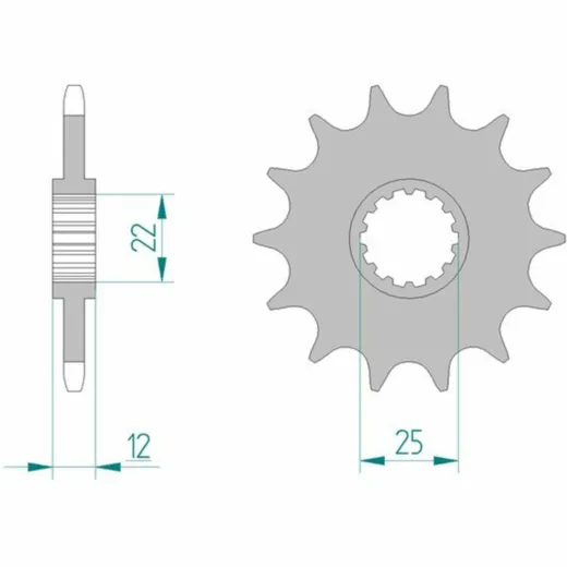 AFAM Selbstreinigendes Stahlritzel vorne 94313 - 520 für GAS GAS EC200, EC250, EC300 94313+13