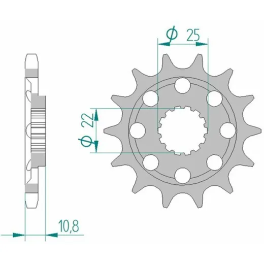 AFAM Standard Stahlritzel vorne 94807 - 525 für MV Agusta BRUTALE1078RR, BRUTALE1090, BRUTALE910