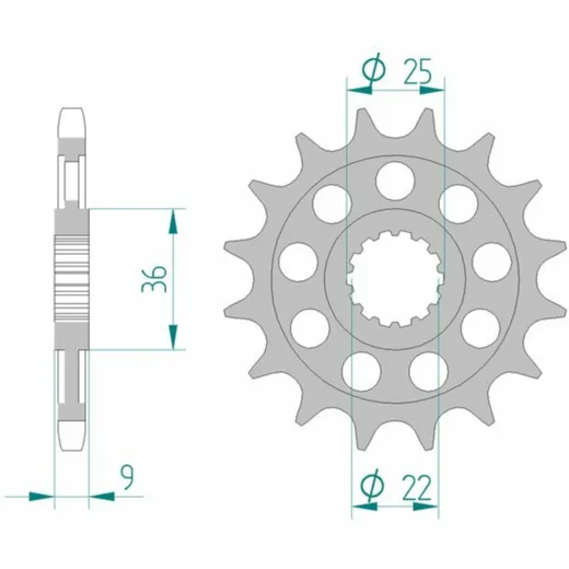 AFAM Standard Stahlritzel vorne 94900 - 525 für Benelli TNT1130, TNT899, TORNADO900TRE