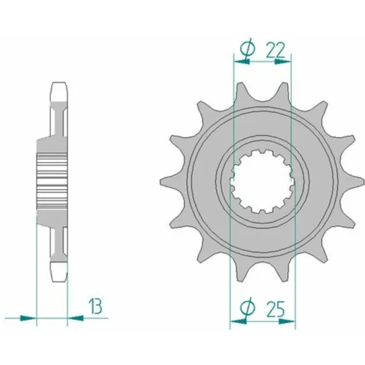 AFAM Standard Stahlritzel vorne 94902 - 525 für Moto Morini 1200CORSARO, 1200GRANPASSO
