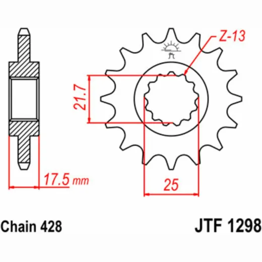 JT SPROCKETS Standard Stahlritzel vorne 1298 - 520